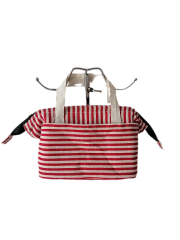 Portable reusable cotton tote insulated lunch bag for women