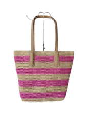 Summer Tote Bags , Wholesale Paper Straw Bags For Summer with Durable PU leather Handle