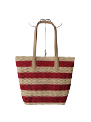 Colorful Stripe Paper Straw Bags , Durable PU leather Bags