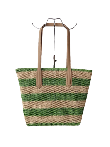 New Arrived Paper Straw Bags with Durable PU leather Handle