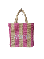 Colorful Strap Customized Embroidery Logo Durable Fashion Paper Straw Bags , Beach Tote bags