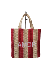 Colorful Strap Customized Embroidery Logo Durable Fashion Paper Straw Bags , Beach Tote bags