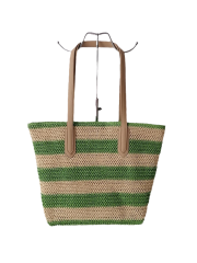 Colorful Stripe Paper Straw Bags , Durable PU leather Bags