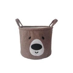 Teddy fur baby toy laundry container clothes storage baskets hampers