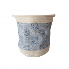 Cotton rope baskets Sustainable Folding Stocked Woven Laundry Basket