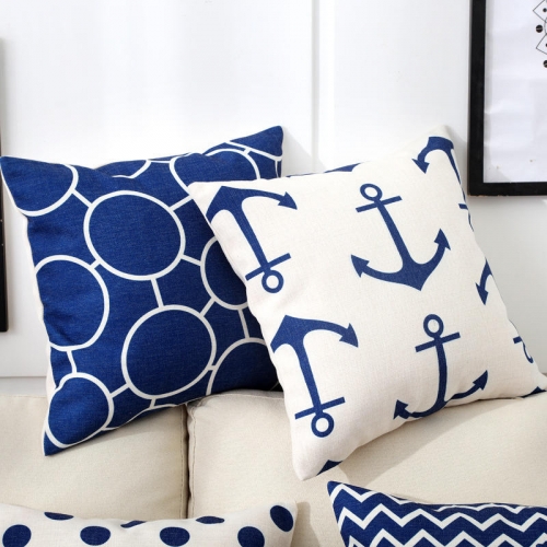 Navy Blue Pillow Cover Hamptons Cushion Cover Coastal Cushion Cover