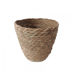 Home Decor Indoor Woven Basket Straw Beach Bag Seagrass Woven Basket with Handles