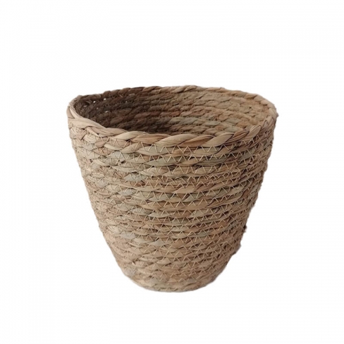 Home Decor Indoor Woven Basket Straw Beach Bag Seagrass Woven Basket with Handles