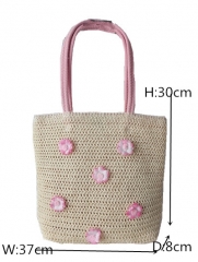 Hollow Straw Summer Beach Handbag for Bridesmaid Tote Bag and Bachelorette Party Gift