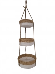 3 Tier Hanging Planters for Indoor & Outdoor Plants - Modern Flower Pots with Rope, Garden Planters