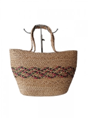 Customized Straw bags in summer for women travel beach straw tote bags natural grass handmade handbags large capacity