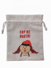 Custom Eco Friendly Organic Muslin Cotton Pouch Promotional Small White Calico Cloth Canvas Drawstring Bag With Logo Printed