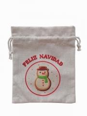 Custom Eco Friendly Organic Muslin Cotton Pouch Promotional Small White Calico Cloth Canvas Drawstring Bag With Logo Printed