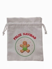 Custom Eco Friendly Organic Muslin Cotton Pouch Promotional Small White Calico Cloth Canvas Drawstring Bag With Logo Printed