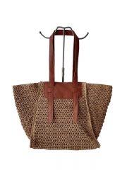 Fashion Raffia Paper Handbag Summer Woven Weave Paper Braid Straw Beach Bag Tote