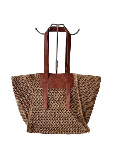 Fashion Raffia Paper Handbag Summer Woven Weave Paper Braid Straw Beach Bag Tote