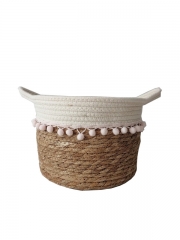 New Design Eco friendly Straw Woven Flower Pot Foldable Wholesale Grass Planter Plant Baskets for Garden Decoration