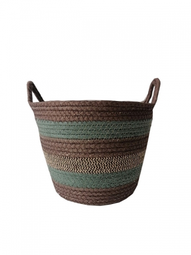 New Design Eco friendly Straw Woven Flower Pot Foldable Wholesale Grass Planter Plant Baskets for Garden Decoration