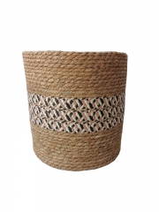 Wholesale round seagrass Woven Baskets plant pots for garden planting flower basket pot straw basket for plants