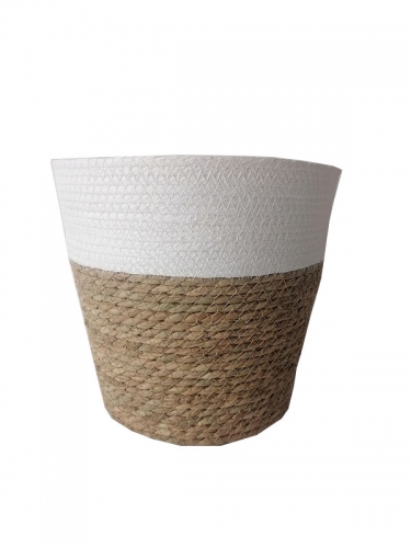 New Design Eco friendly Straw Woven Flower Pot Foldable Wholesale Grass Planter Plant Baskets for Garden Decoration