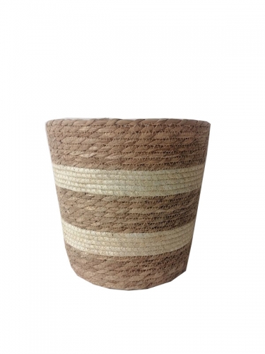 New Design Eco friendly Straw Woven Flower Pot Foldable Wholesale Grass Planter Plant Baskets for Garden Decoration