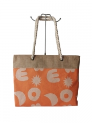 Can Custom LOGO and Size Reusable Linen Tote Bag Wholesale Eco-friendly Jute Shopping Bag OEM Large Beach Linen Bag