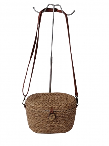 New mini straw fashion hand bag clutch tote sling shoulder woven handmade straw beach wholesale round rattan bag