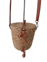 New mini straw fashion hand bag clutch tote sling shoulder woven handmade straw beach wholesale round rattan bag