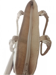 Wholesale Custom Burlap Shoulder Bags Portable Linen Jute Tote Bag with Zipper Jute Burlap Bag