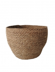 New Design Eco friendly Straw Woven Flower Pot Foldable Wholesale Grass Planter Plant Baskets for Garden Decoration