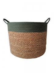 Nordic Living Room Balcony Hand Woven Folding Plant Flower Pot Straw Belly Seagrass Storage Basket