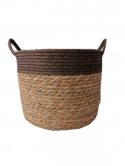 Nordic Living Room Balcony Hand Woven Folding Plant Flower Pot Straw Belly Seagrass Storage Basket