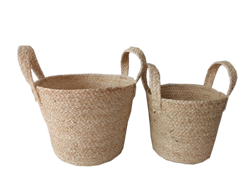 Handmade Woven Storage Basket Folding Laundry Basket Straw Wicker Seagrass Belly Garden Flower Pot Plant Basket