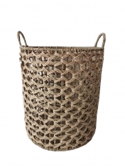 New Design Eco friendly Straw Woven Flower Pot Foldable Wholesale Grass Planter Plant Baskets for Garden Decoration