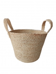 Handmade Woven Storage Basket Folding Laundry Basket Straw Wicker Seagrass Belly Garden Flower Pot Plant Basket