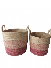 New Design Eco friendly Straw Woven Flower Pot Foldable Wholesale Grass Planter Plant Baskets for Garden Decoration