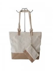 Wholesale Custom Burlap Shoulder Bags Portable Linen Jute Tote Bag with Zipper Jute Burlap Bag