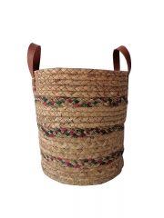 New Design Eco friendly Straw Woven Flower Pot Foldable Wholesale Grass Planter Plant Baskets for Garden Decoration