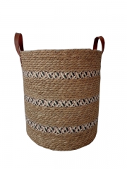 New Design Eco friendly Straw Woven Flower Pot Foldable Wholesale Grass Planter Plant Baskets for Garden Decoration