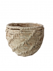 New Design Eco friendly Straw Woven Flower Pot Foldable Wholesale Grass Planter Plant Baskets for Garden Decoration