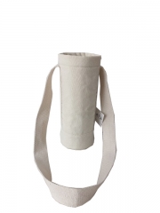 Canvas Water Bottle Carrier Bag Insulated Water Bottle Sleeve Holder with Adjustable Padded Shoulder Strap