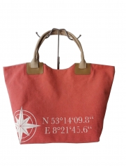 Wholesale Natural Custom Large Eco Canvas Beach Bag Cotton Bag Canvas Tote Bags With Pockets Printed Logo