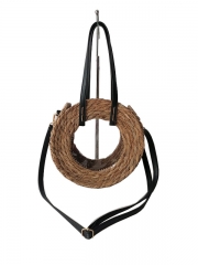 Wholesale natural wicker woven rattan tote fashion bags woven for lady straw handmade beach handbags