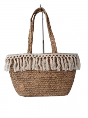 Custom Large Capacity Travel Swimming Woven Straw Bucket Bag Women Basket Beach Tote Bag