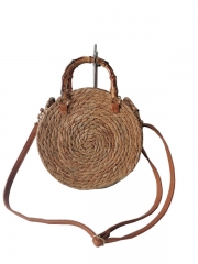 Wholesale natural wicker woven rattan tote fashion bags woven for lady straw handmade beach handbags