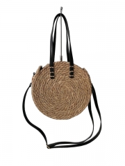 Wholesale natural wicker woven rattan tote fashion bags woven for lady straw handmade beach handbags