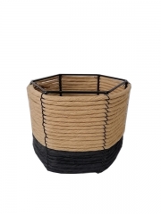 New Design Eco friendly Straw paper Woven Flower Pot Foldable Wholesale Grass Planter Plant Baskets for Garden Decoration