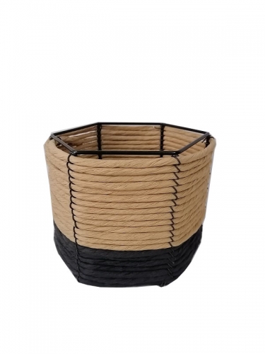 New Design Eco friendly Straw paper Woven Flower Pot Foldable Wholesale Grass Planter Plant Baskets for Garden Decoration