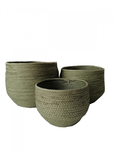 Seagrass hand woven toy storage basket woven flower pot straw basket for plants