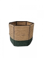 New Design Eco friendly Straw paper Woven Flower Pot Foldable Wholesale Grass Planter Plant Baskets for Garden Decoration